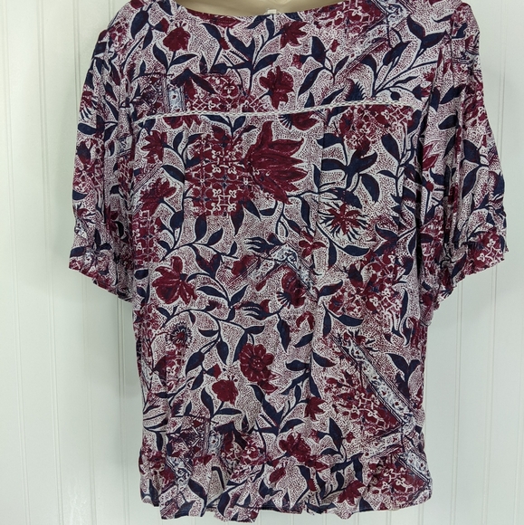 LUCKY BRAND Gauzy Floral Top Sz L - Picture 11 of 13